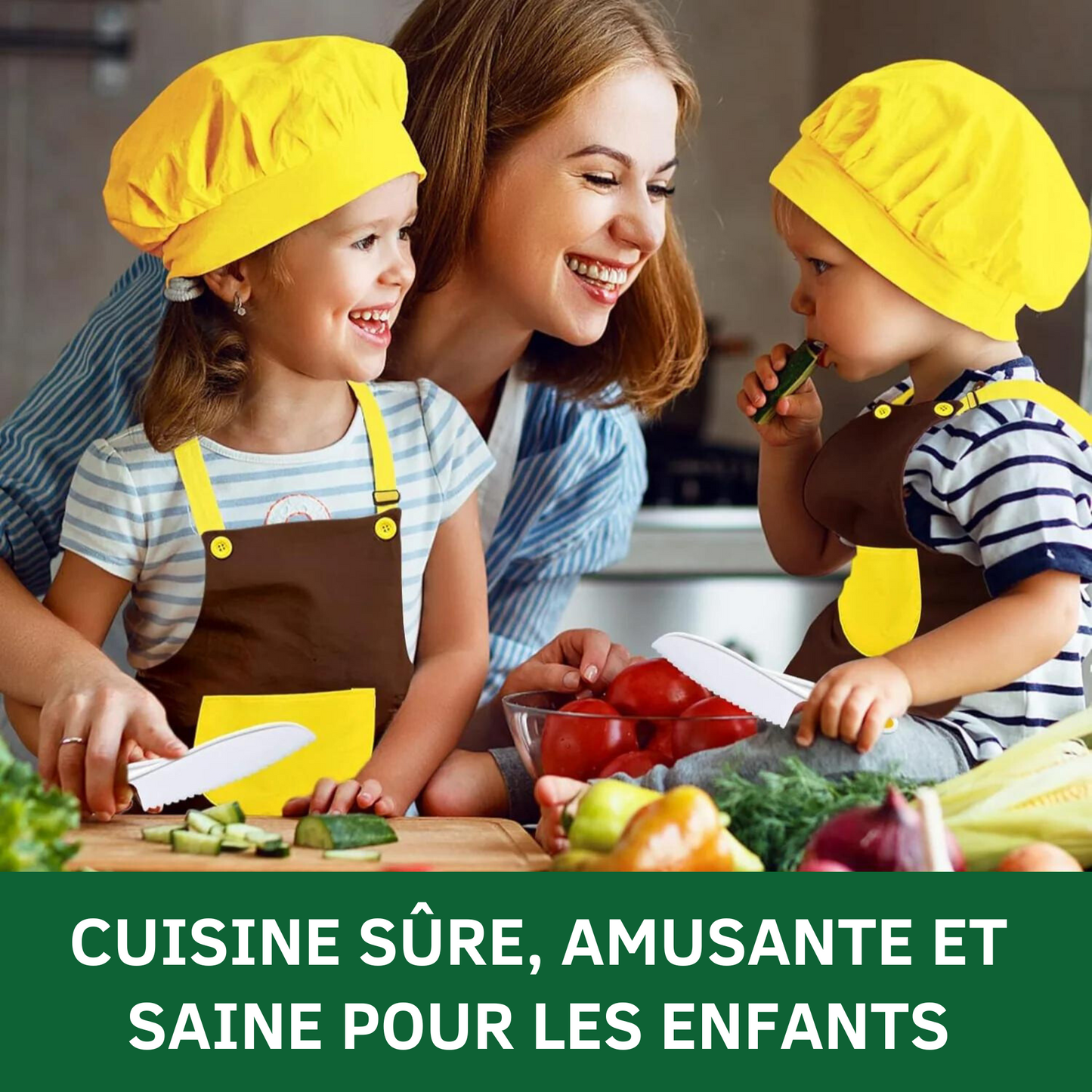 Ustensiles de Cuisine Sécurisés pour Enfants - (Lot de 8 + 4 Offerts)