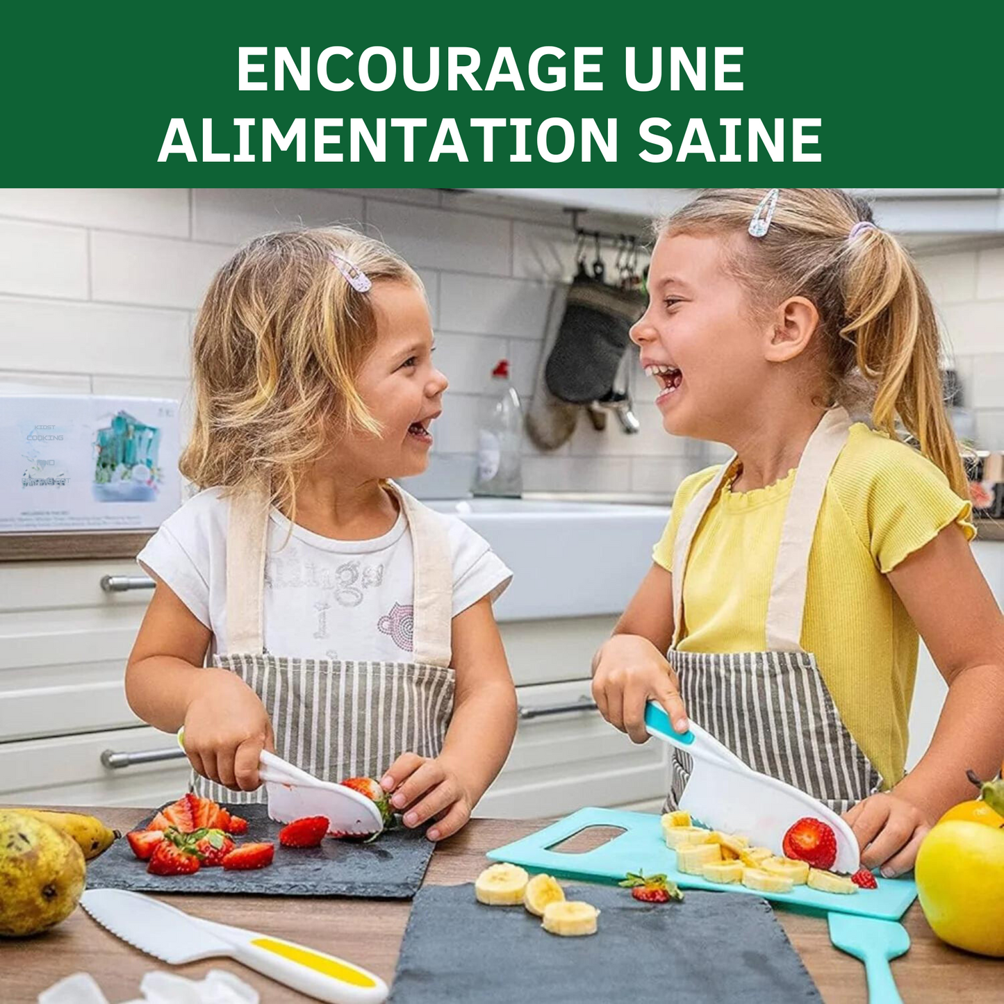 Ustensiles de Cuisine Sécurisés pour Enfants - (Lot de 8 + 4 Offerts)