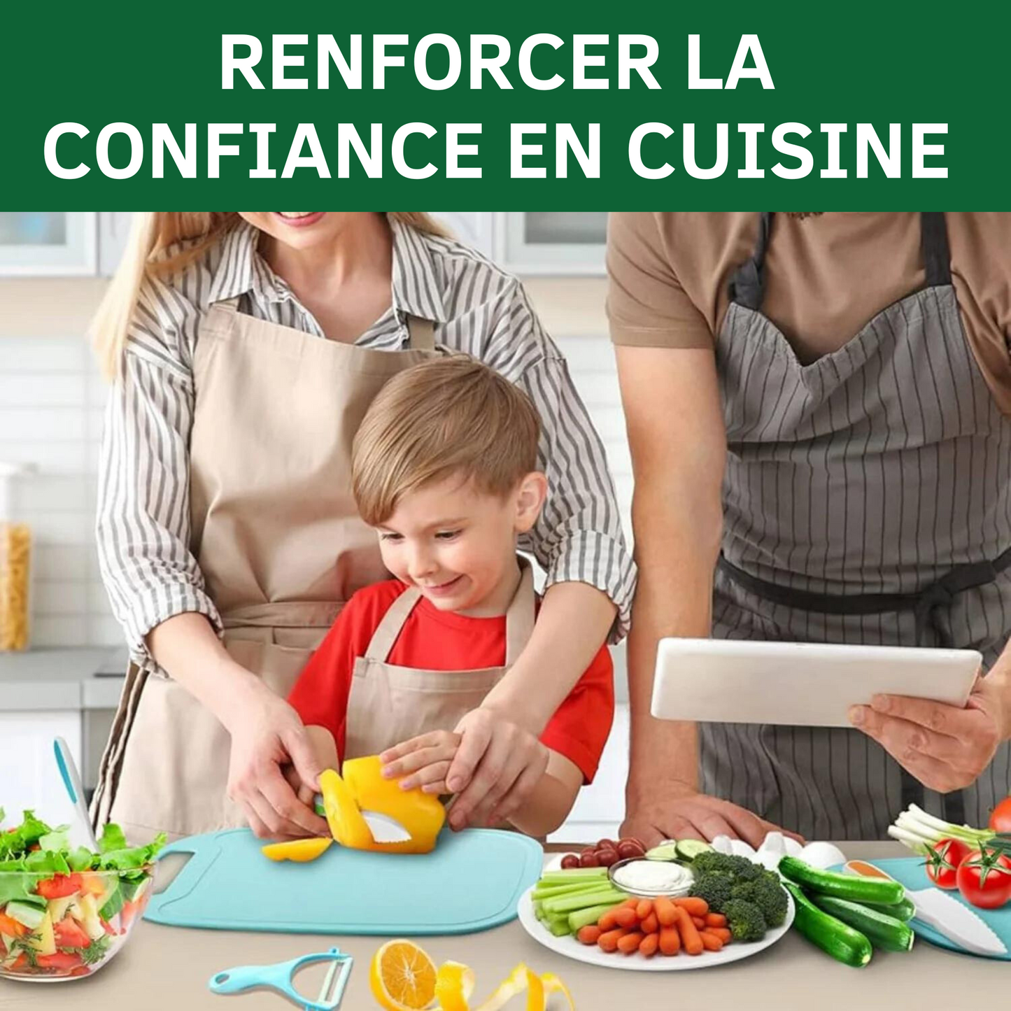 Ustensiles de Cuisine Sécurisés pour Enfants - (Lot de 8 + 4 Offerts)